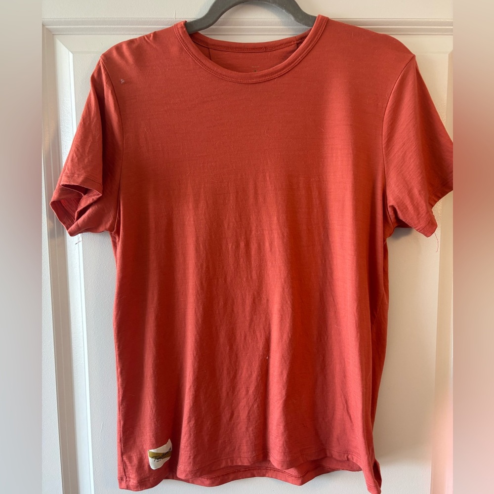 Tracksmith harrier short sleeve merino tee in Rust
